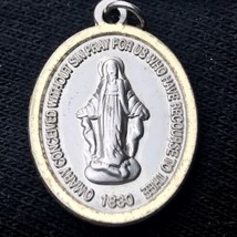 Mother Mary Medal Charm Catholic Vintage Conceived Without Sin - $12.95