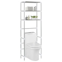 vidaXL Silver 3-Tier Bathroom Storage Rack Over Toilet Organizer - $140.80 CAD