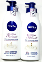 2 Bottles Nivea Sensitive &amp; Radiant Deep Nourishing Serum Provitamin B5 ... - £23.52 GBP