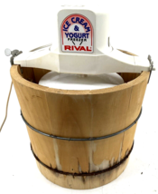 Rival Electric Ice Cream Freezer Maker 6 Qt Quart Model 8605 USA Wood Bucket - £59.19 GBP