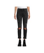 No Boundaries Mom Jeans Women&#39;s Juniors Destructed Black Star Size 15 FR... - $300.61 MXN