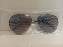 American USA Flag Aviator Sunglasses Patriotic United States Stars Stripes Black - £7.19 GBP
