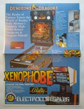 Dungeons &amp; Dragons Pinball FLYER Xenophobe Arcade Electrocoin Artwork 11&quot; x 15&quot; - £42.08 GBP