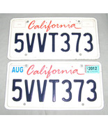 VINTAGE PAIR- CALIFORNIA ‘5VVT373’ LICENSE PLATES w/ 2012 STICKERS- INTE... - $4.95