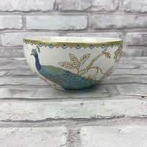 222 Fifth Peacock Garden Salad Soup Cereal Bowl 5.5” X 2.75 Fine China - £8.16 GBP