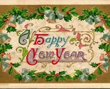 Vtg Postcard 1910 John Winsch A Happy New Year Gilded Embossed UNP - $10.64