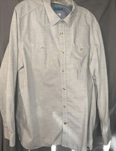 The North Face Gray Men&#39;s Long Sleeve Button Shirt Size XXL w/Hidden Pocket - £15.86 GBP