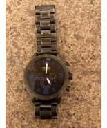 Fossil Fs4721 Mens Smoke Gray Stainless Steel Analog Black Dial Wrist Wa... - $65.44