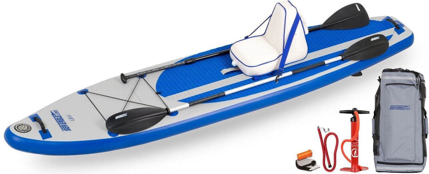 Sea Eagle Longboard LB11 Deluxe Package Inflatable 11ft SUP -2 Paddles Seat More - $699.00