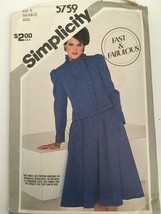 Simplicity Sewing Pattern 5759 Misses Skirt Lined Jacket Career Fashion 8-10-12  - £7.98 GBP