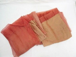 Burlington Embroidered Paprika Coral Silk Blend 2-PC Semi-Sheer Drapery Panels - £37.66 GBP