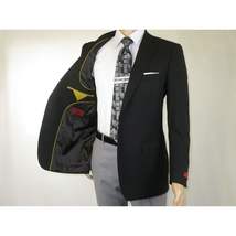 Men's RENOIR Classic Blazer Jacket 100% Wool Single breasted Notch 509-1 Black image 10