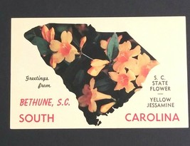 South Carolina Map Large Letter Greetings Dexter Press c1960s Vtg UNP Postcard  - £3.93 GBP