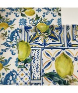 2 Pillow Covers Italian Lemon Throw Covers Polychromatic Blue Yellow 17&quot;... - $380.13 MXN