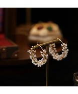 Vintage Large Hoop Earrings, Statement Jewelry, Alloy Metal Earrings - £14.26 GBP