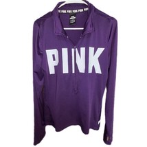 PINK by Victoria&#39;s Secret Pullover Women’s Large Activewear Purple 3/4 Zip - £16.33 GBP