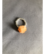 Jadeite Ring Rose Jadeite Ring Orange Rose Flower Jade Ring pendant Bead... - $88.01 CAD