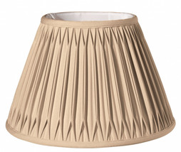16" Vintage Gold Slanted Bell Smocked Shantung Lampshade - $144.26