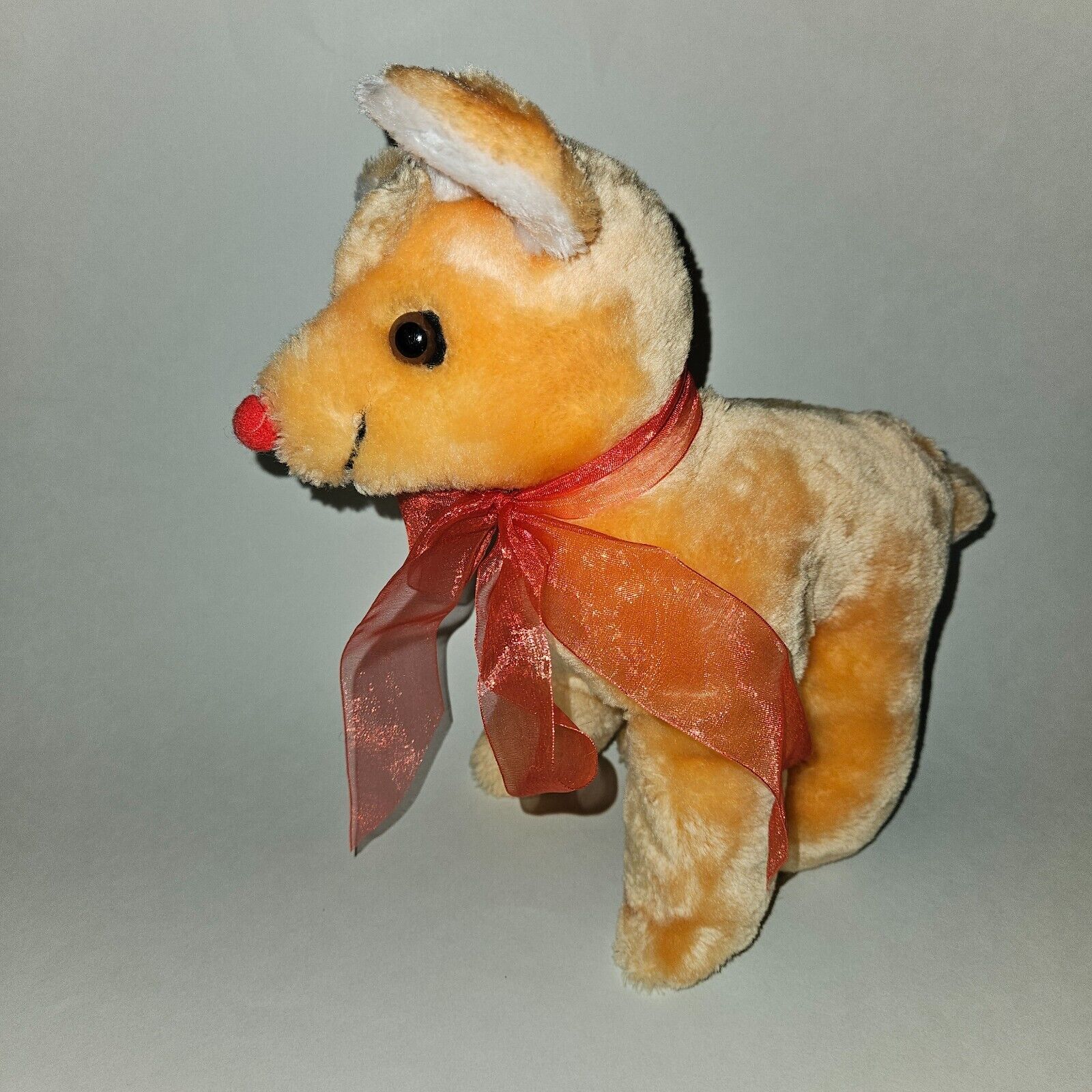 Primary image for VTG Princess Soft Toys Rudolph Red Nosed Reindeer 11" Plush Red Bow Christmas
