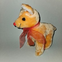 VTG Princess Soft Toys Rudolph Red Nosed Reindeer 11&quot; Plush Red Bow Christmas - £23.26 GBP
