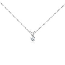 0.40 Carat Round Brilliant Cut Diamond Solitaire Pendant with Cable Chain 14K Wh - £583.29 GBP