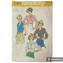 1973 Simplicity 6161 Junior 5 - 14 Misses 8 - 16 Blouse Silk Cotton Chintz - £7.77 GBP