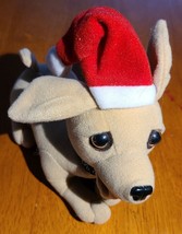 Vintage Applause Yo Quiero Taco Bell Chihuahua Dog 6” Christmas Hat Plush Animal - £7.03 GBP