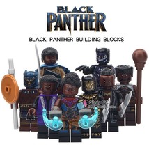 8pcs/set Marvel Black Panther W&#39;Kabi Erik Killmonger M&#39;Baku Minifigures Toy - £13.58 GBP