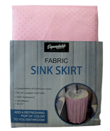 Pink Sink Skirt Diamond Stitch Fabric Bathroom  Utility Sink Waterproof - $12.86