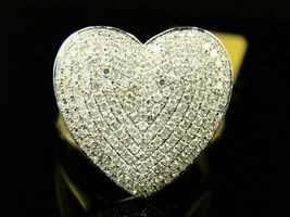 1.50Ct Diamond Promise Love Heart Cluster Wedding Ring 14k White Gold Over - £74.36 GBP