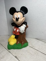 Mickey Mouse Vinyl Coin Bank Just Toys Inc with Stopper 1994 Vintage 8&quot; ... - £15.77 GBP