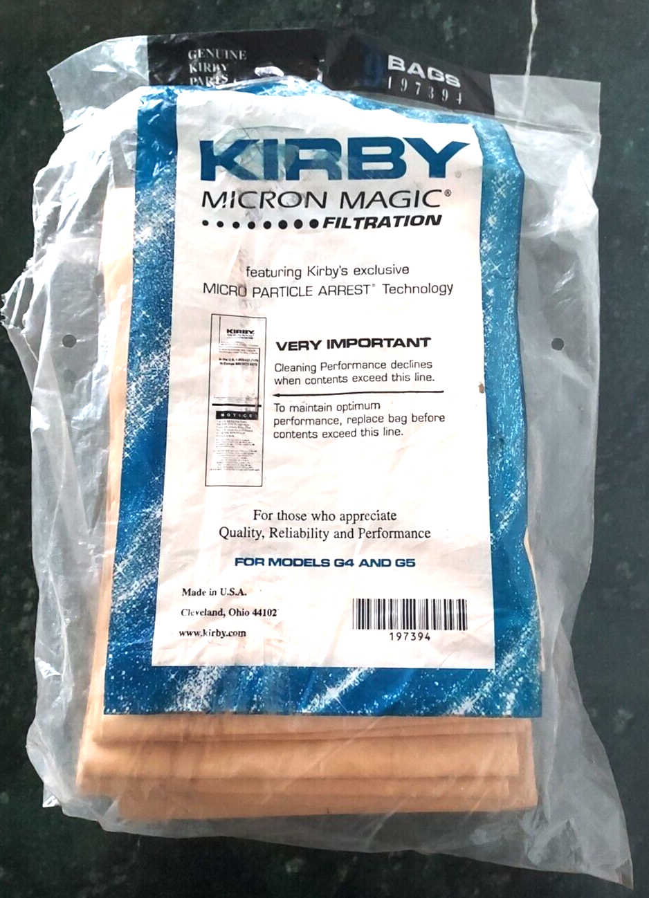 Primary image for 8 Genuine KIRBY Micron Magic Vacuum Bags 197394 for Models G4 G5 Open Bag
