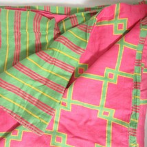 Tommy Hilfiger Overlapping Squares Pink Lime Reversible Full/Queen Duvet Cover - $50.00