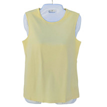 Rebecca Malone Tank Top Size S Sleeveless Basic Knit Butter Yellow 100% ... - £11.02 GBP
