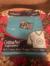 CottonNet Supreme T-Shirt Round Neck Short Sleeves Size 3xl Shirt Teal Blue - $4.99