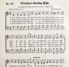 1883 Gospel Hymn Eternity Drawing Nigh Sheet Music Victorian Religion ADBN1hhh - £11.20 GBP