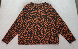 Ann Taylor Blouse Top Womens Size XL Multi Leopard Print Long Sleeve Crew Neck - £17.41 GBP