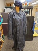 Vintage Rare WWII Captain&#39;s Raincoat Lightweight Blue Size 42R with Size 7 Cap - $404.99