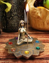 Ebros Feminine Triple Goddess Yoga with Chakra Lotus Flower Incense Stick Holder - £18.89 GBP