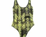 Fashion Nova Sleek Just A Thought Yellow Neon Snakeskin Bodysuit Small - $15.00