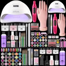 Nail Kit for Beginners with Everything: Practice Nail Hand U V Lamp Acry... - $61.99