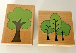 Stampabilities Tree Lot of 2 Rubber Stamps Simple Tree &amp; 3 Simple Trees ... - £8.85 GBP