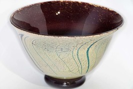 Robin Smith &amp; Jeff Walker British Studio Art Glass Footed Bowl - $88.36