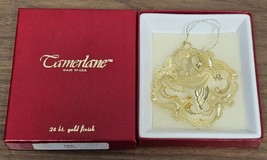 Vtg Camerlane 24 kt. Gold Finish Turtle Dove 3D Ornament #15237 With Box - $15.83