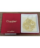 Vtg Camerlane 24 kt. Gold Finish Turtle Dove 3D Ornament #15237 With Box - $293.59 MXN