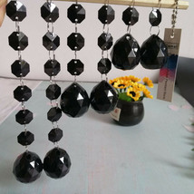 30Pcs Black Acrylic Diamond Ball Pendant Garland Chain Chandelier Hanging Party - £11.28 GBP
