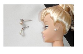 Barbie or Tammy doll accessory jewelry vintage pearl single earrings lot 5 piece - $14.99