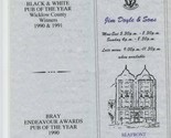 Jim Doyle &amp; Sons Menu Seafront Bray Co Wicklow Ireland Pub of the Year 1... - $17.82