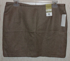 Nwt Womens Old Navy &quot;Low&quot; Brown Herringbone Lined Wool Blend Skirt Size 6 - £19.82 GBP