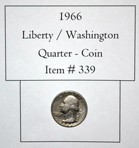 1966 Liberty / Washington Quarter, # 339, Washington Quarter, vintage coins - $11.90